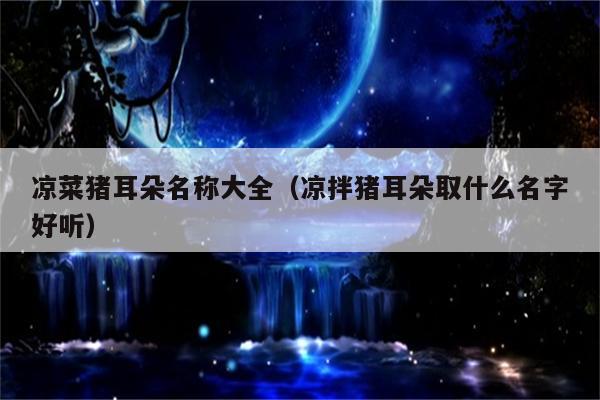 凉菜猪耳朵名称大全（凉拌猪耳朵取什么名字好听）