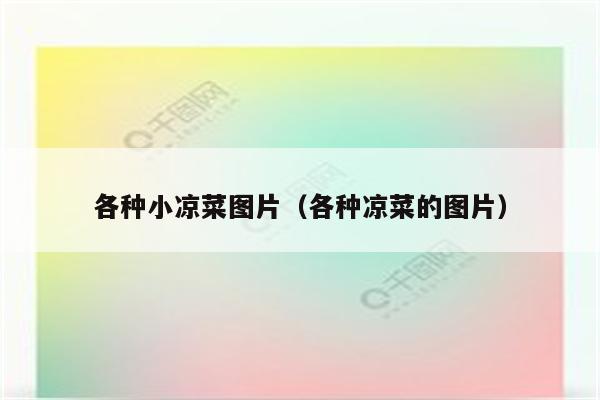 各种小凉菜图片（各种凉菜的图片）