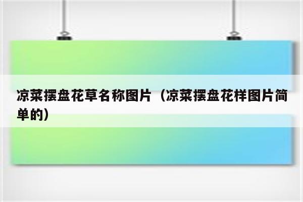 凉菜摆盘花草名称图片（凉菜摆盘花样图片简单的）