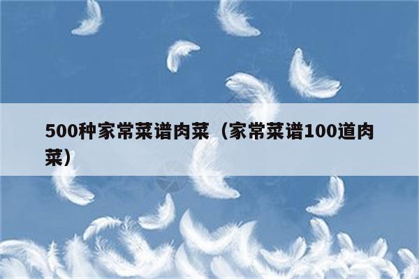 500种家常菜谱肉菜(家常菜谱100道肉菜)